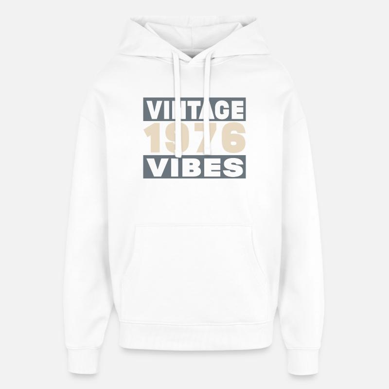 anniversaire 1976 - 50 ans - Sweat à capuche unisexe Stanley/Stella Oversized - blanc