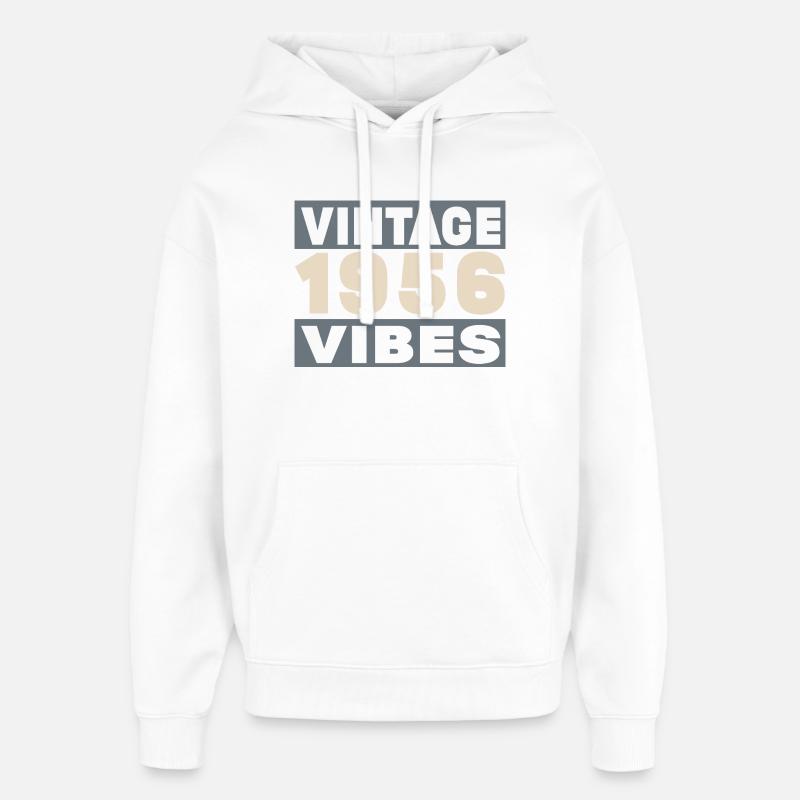 anniversaire 1956 - 70 ans - Sweat à capuche unisexe Stanley/Stella Oversized - blanc