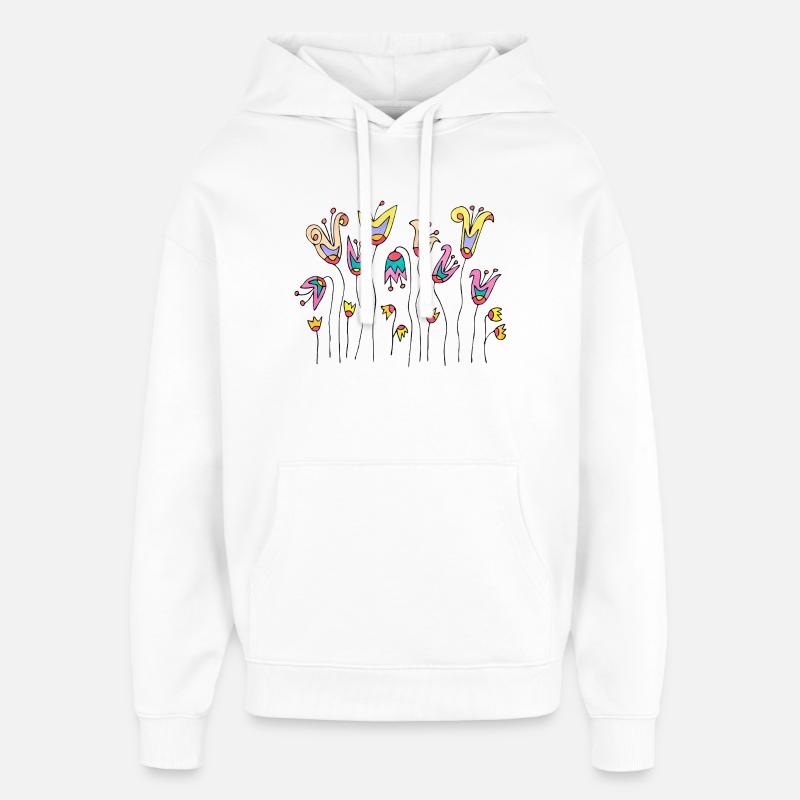 Fleur - Sweat à capuche unisexe Stanley/Stella Oversized - blanc