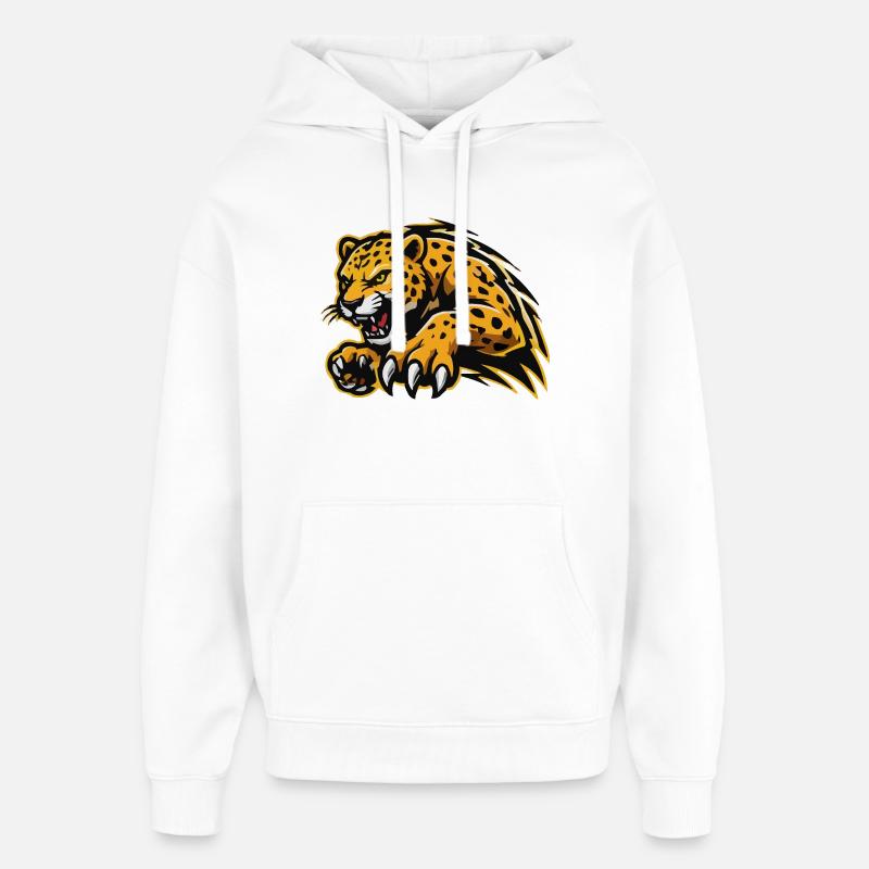 Assaut féroce du léopard - Sweat à capuche unisexe Stanley/Stella Oversized - blanc