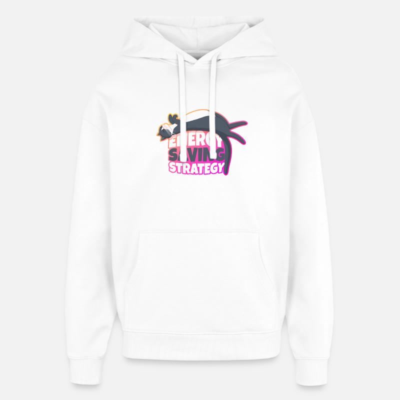 Energy Saving Strategy Cat - Oversized Unisex Hoodie by Stanley/Stella - white