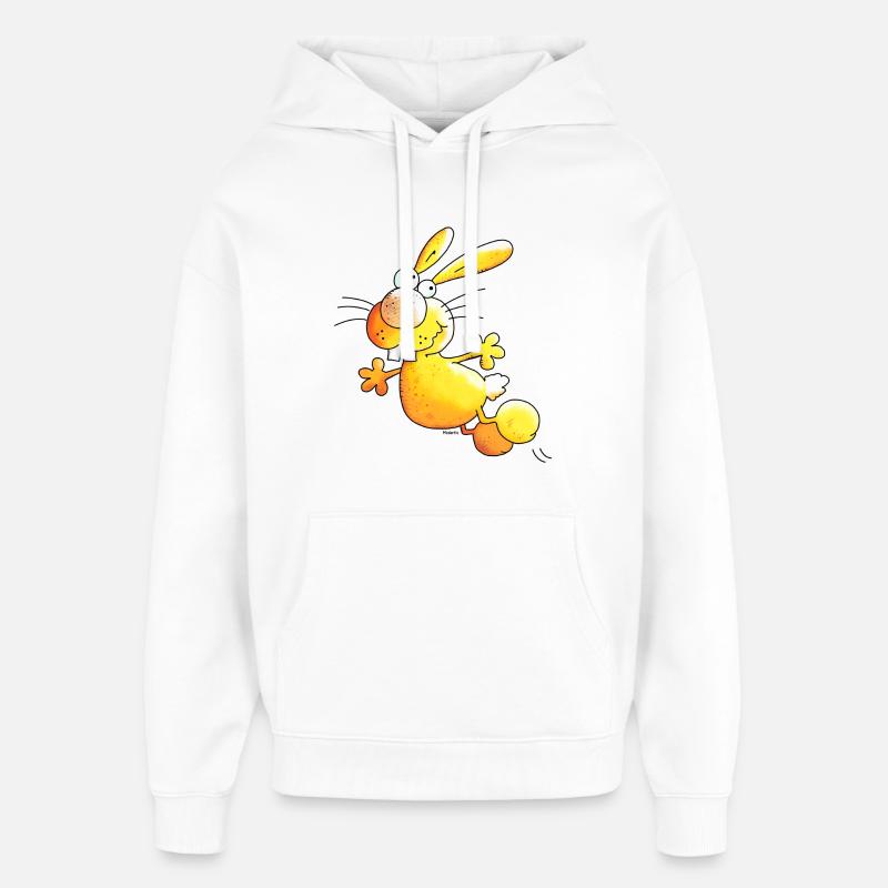 Crazy Rabbit - Lapin - Sweat à capuche unisexe Stanley/Stella Oversized - blanc
