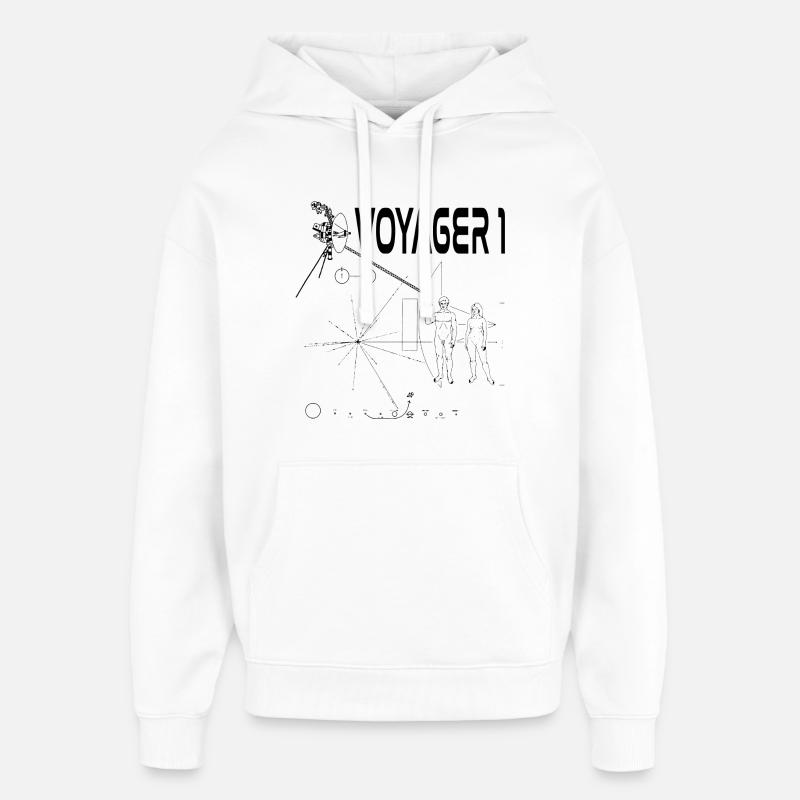 Sonde spatiale Voyager 1 noire - Sweat à capuche unisexe Stanley/Stella Oversized - blanc