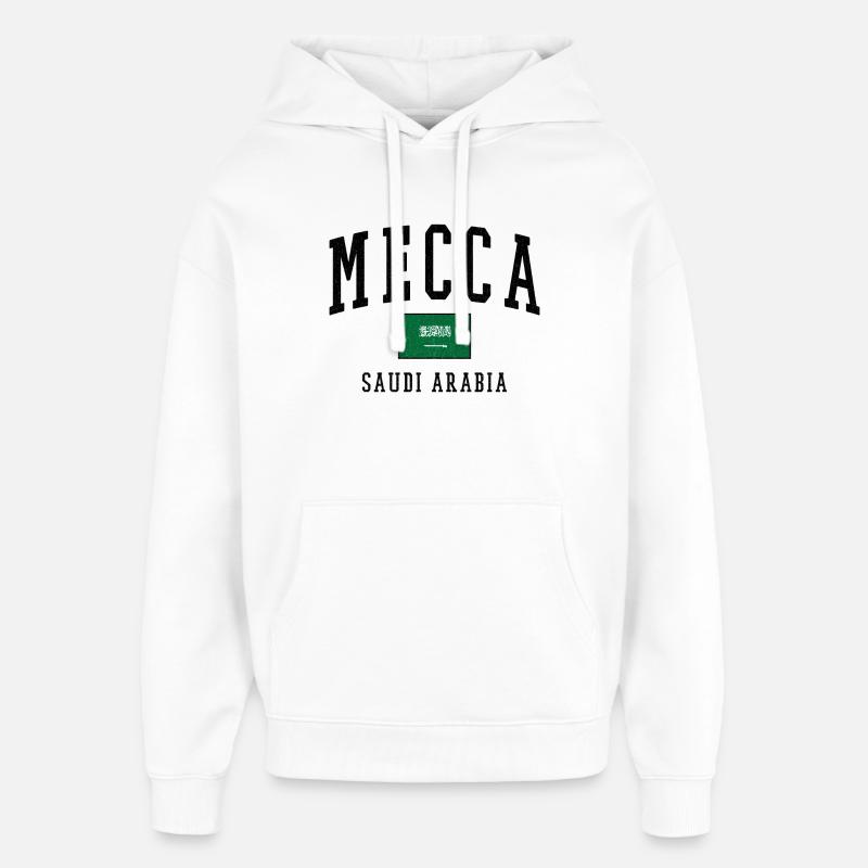 Mecque, Arabie Saoudite : Conception du drapeau - Sweat à capuche unisexe Stanley/Stella Oversized - blanc