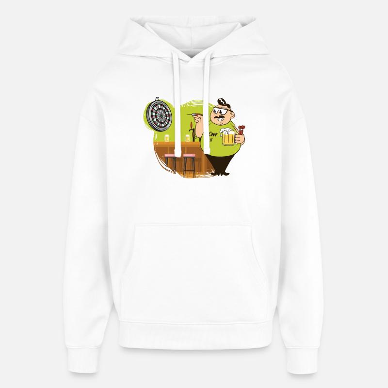 Joueur de fléchettes - Sweat à capuche unisexe Stanley/Stella Oversized - blanc