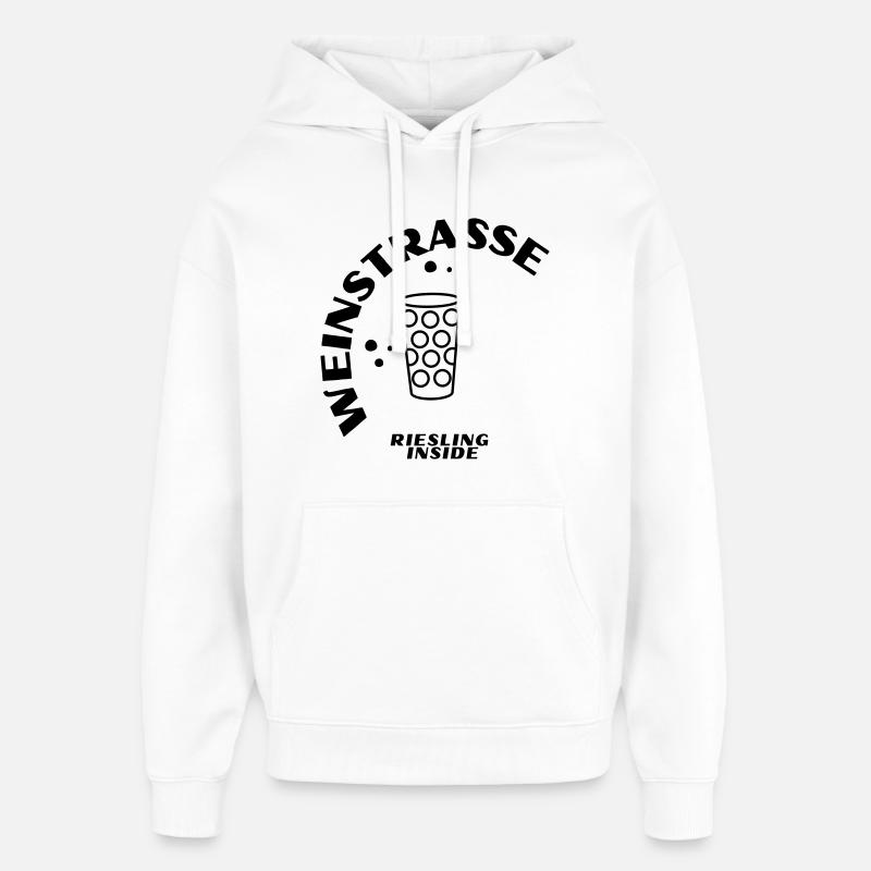 Weinstrasse 24 - Sweat à capuche unisexe Stanley/Stella Oversized - blanc