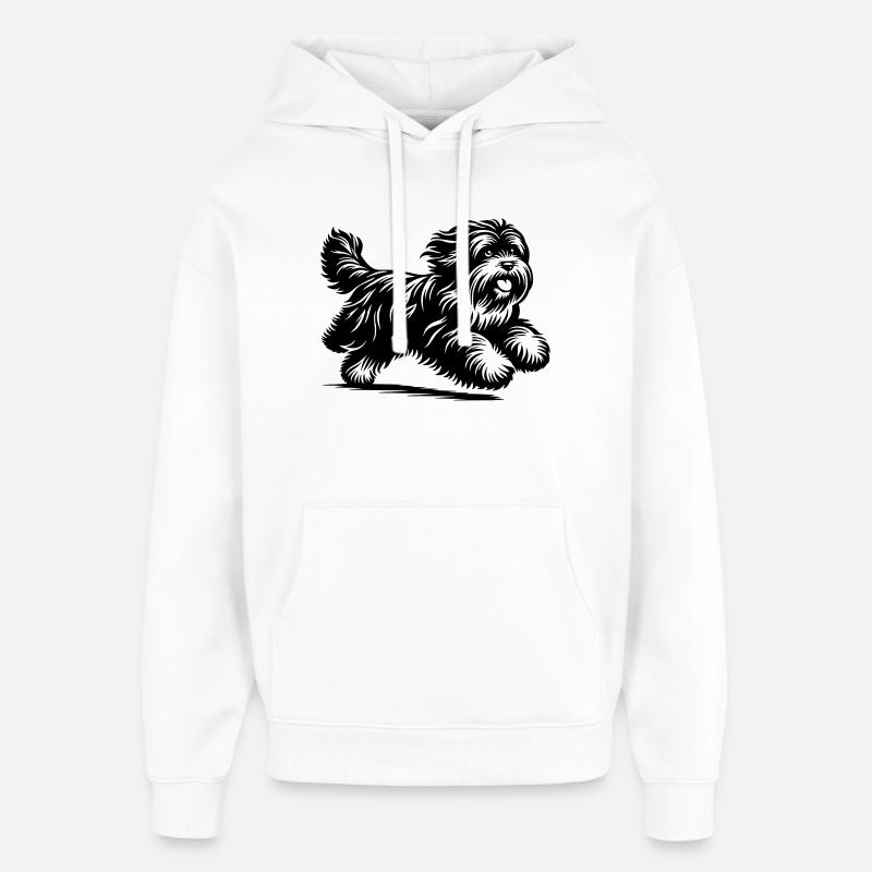 Terrier tibétain - Sweat à capuche unisexe Stanley/Stella Oversized - blanc