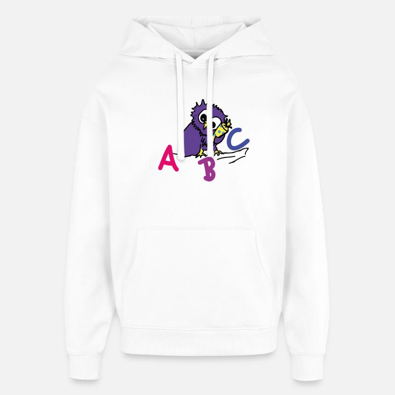ABC Eule - Oversized Unisex Hoodie von Stanley/Stella - Weiß
