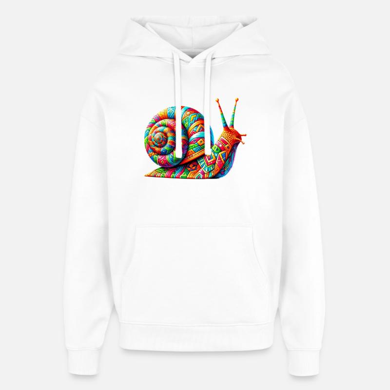 Snail - Oversized Unisex Hoodie by Stanley/Stella - white