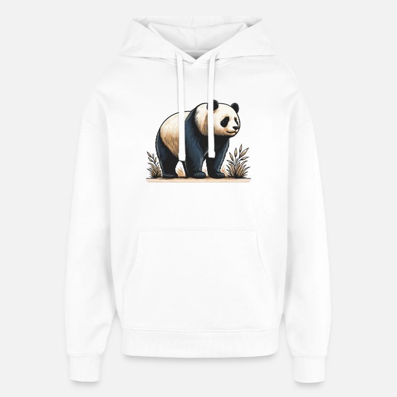 Panda - Oversized Unisex Hoodie von Stanley/Stella - Weiß
