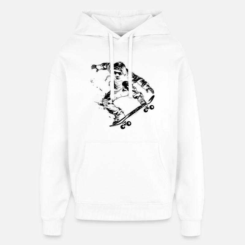 Skateboarder de dessin animé - Sweat à capuche unisexe Stanley/Stella Oversized - blanc