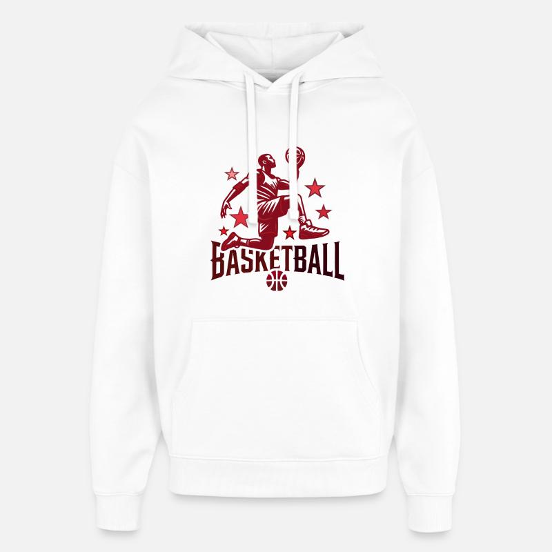 Conception de basket-ball - Sweat à capuche unisexe Stanley/Stella Oversized - blanc