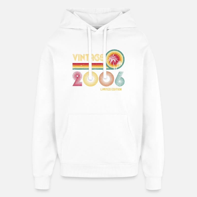 Millésime 2006 Rétro Cercles - Sweat à capuche unisexe Stanley/Stella Oversized - blanc