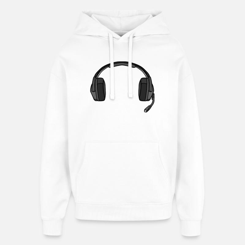 Casque avec micro - Sweat à capuche unisexe Stanley/Stella Oversized - blanc