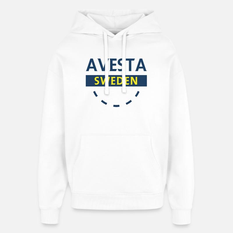 Logo circulaire d’Avesta Suède - Sweat à capuche unisexe Stanley/Stella Oversized - blanc