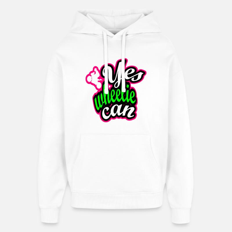Design de style urbain en wheelie - Sweat à capuche unisexe Stanley/Stella Oversized - blanc