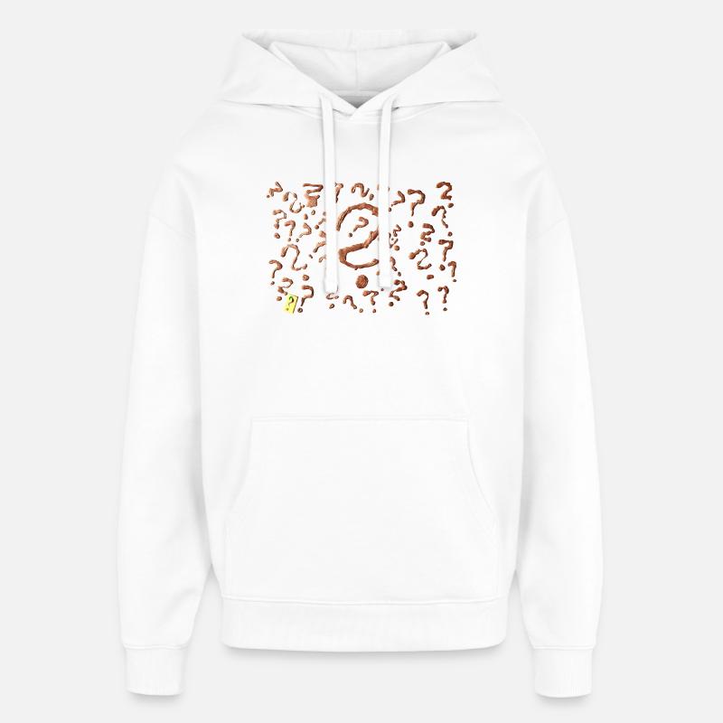many question marks artwork - Oversized Unisex Hoodie by Stanley/Stella - white