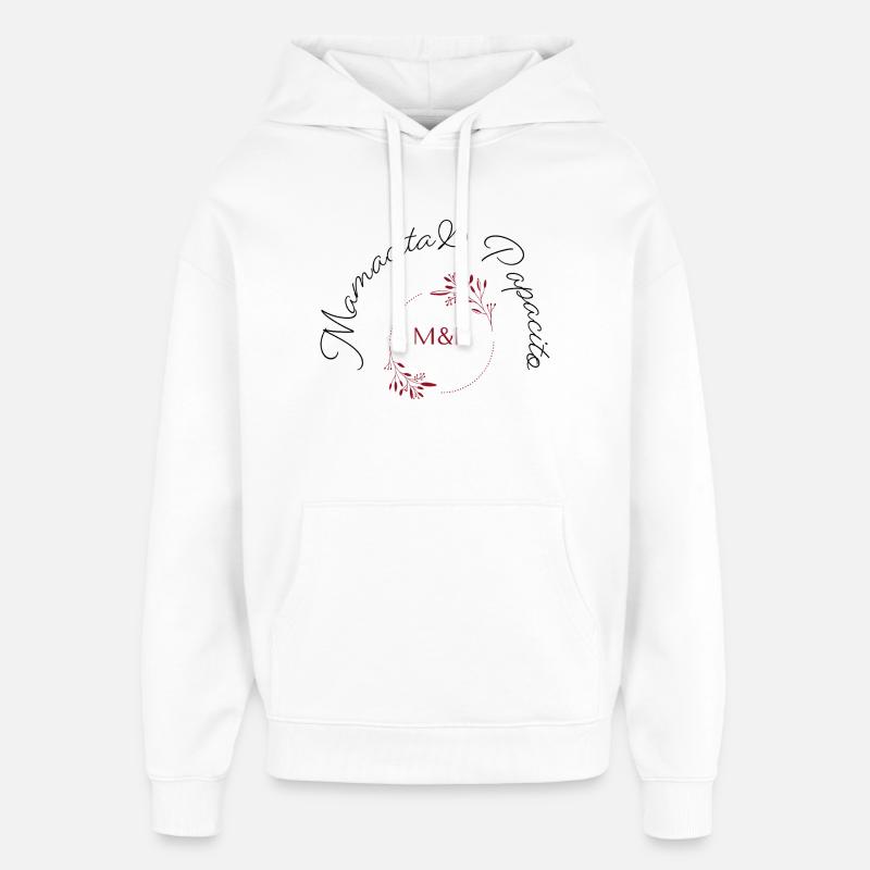 Cercle de monogrammes floraux M&P - Sweat à capuche unisexe Stanley/Stella Oversized - blanc