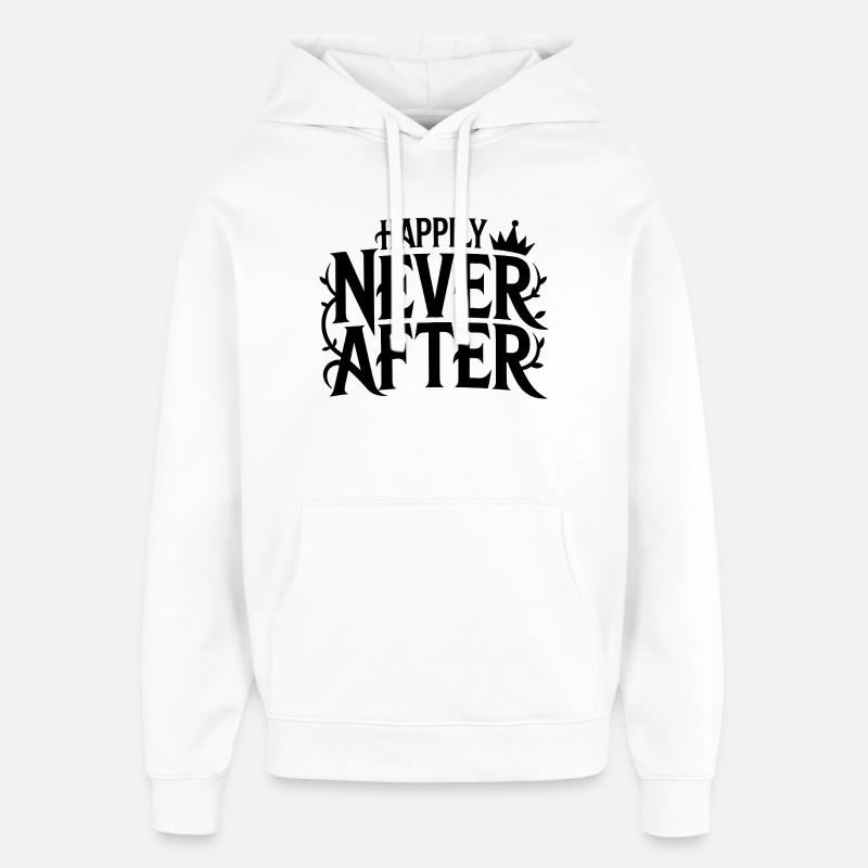 2026_02_12_Happily_never_after_Typo Conception - Sweat à capuche unisexe Stanley/Stella Oversized - blanc