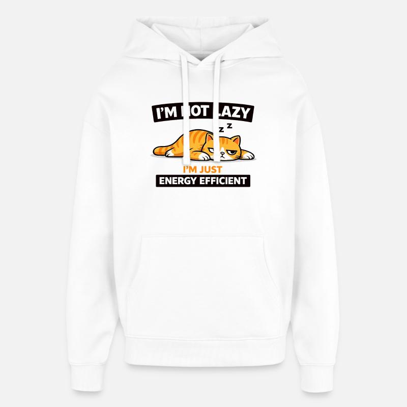 Sieste pour chat économe en énergie - Sweat à capuche unisexe Stanley/Stella Oversized - blanc