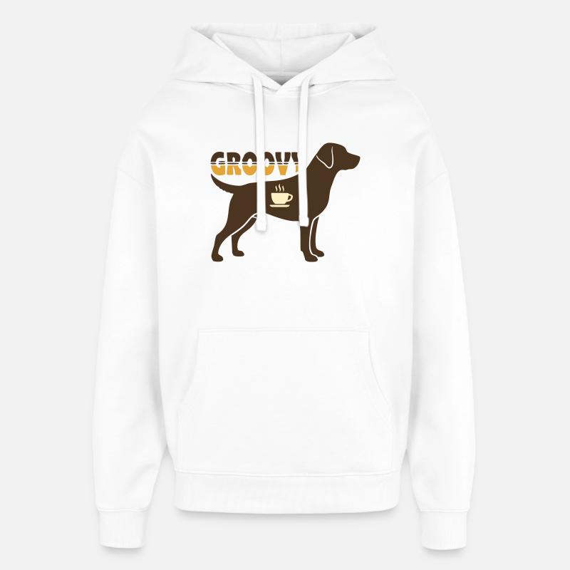 Groovy Dog Retriever Rétro - Sweat à capuche unisexe Stanley/Stella Oversized - blanc