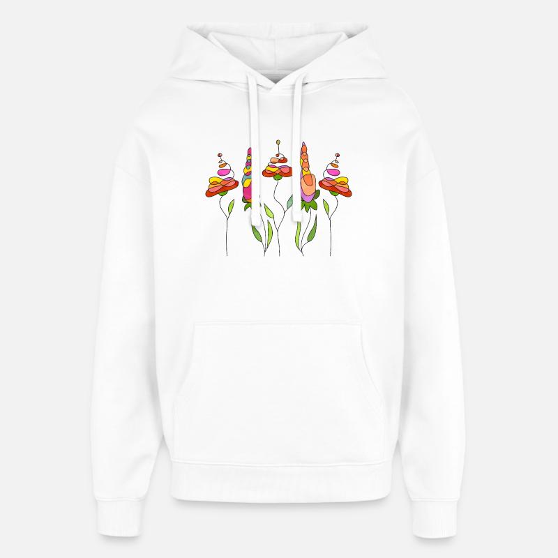 Fleur - Sweat à capuche unisexe Stanley/Stella Oversized - blanc