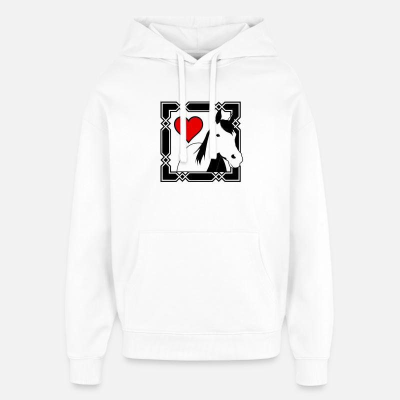 L’amour de l’équitation de cavaliers cadeaux - Sweat à capuche unisexe Stanley/Stella Oversized - blanc