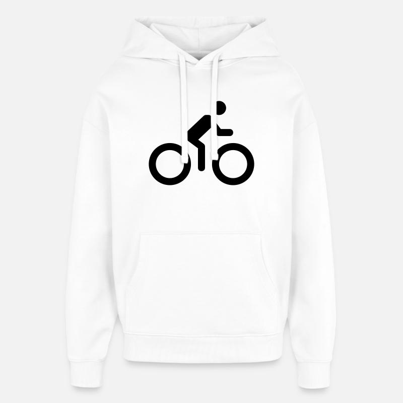 Logo de vélo - Sweat à capuche unisexe Stanley/Stella Oversized - blanc