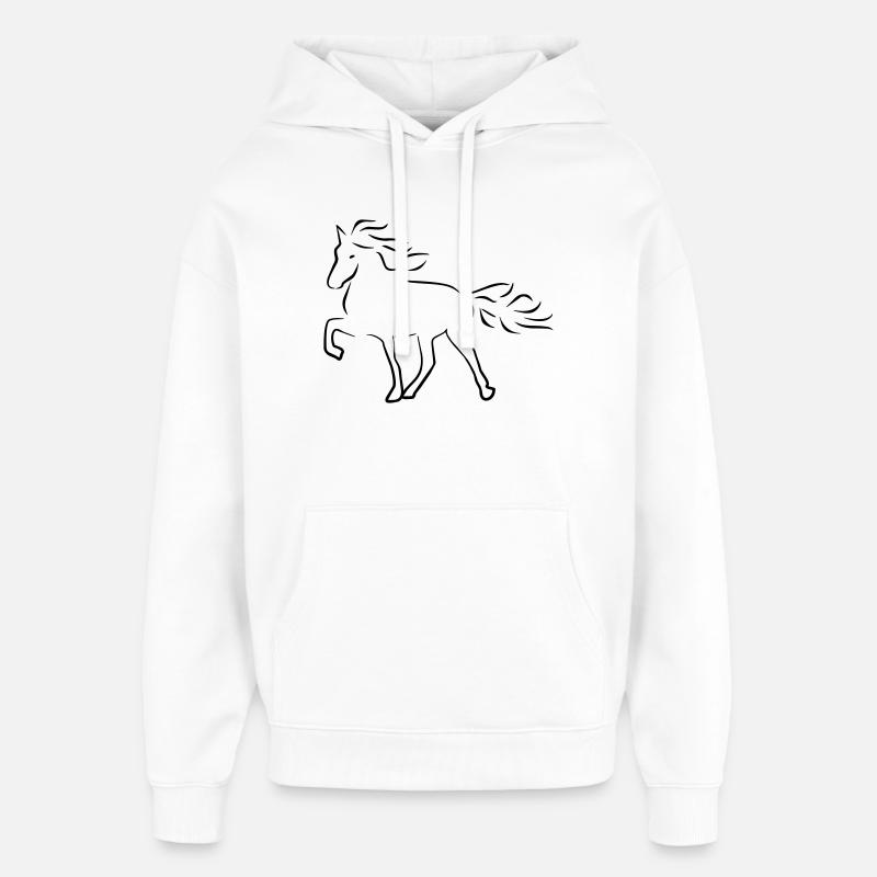Cheval d’Islande - Sweat à capuche unisexe Stanley/Stella Oversized - blanc