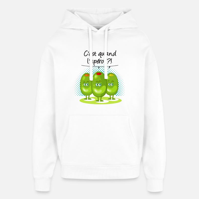 Apéro !?! cl - Sweat à capuche unisexe Stanley/Stella Oversized - blanc