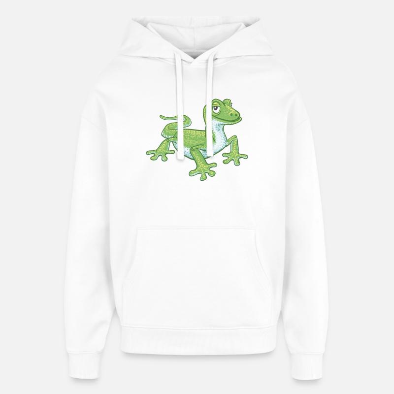 gecko vert - Sweat à capuche unisexe Stanley/Stella Oversized - blanc