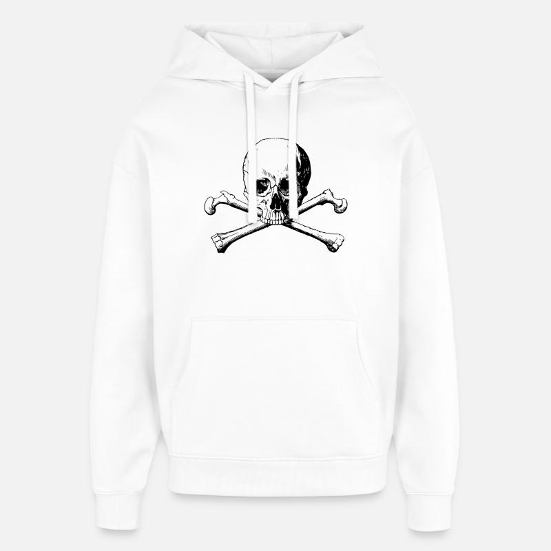 Crossbones skull - Sweat à capuche unisexe Stanley/Stella Oversized - blanc