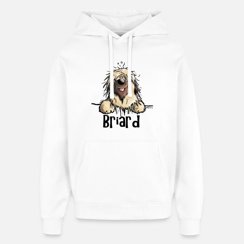 Funny Briard - Sweat à capuche unisexe Stanley/Stella Oversized - blanc