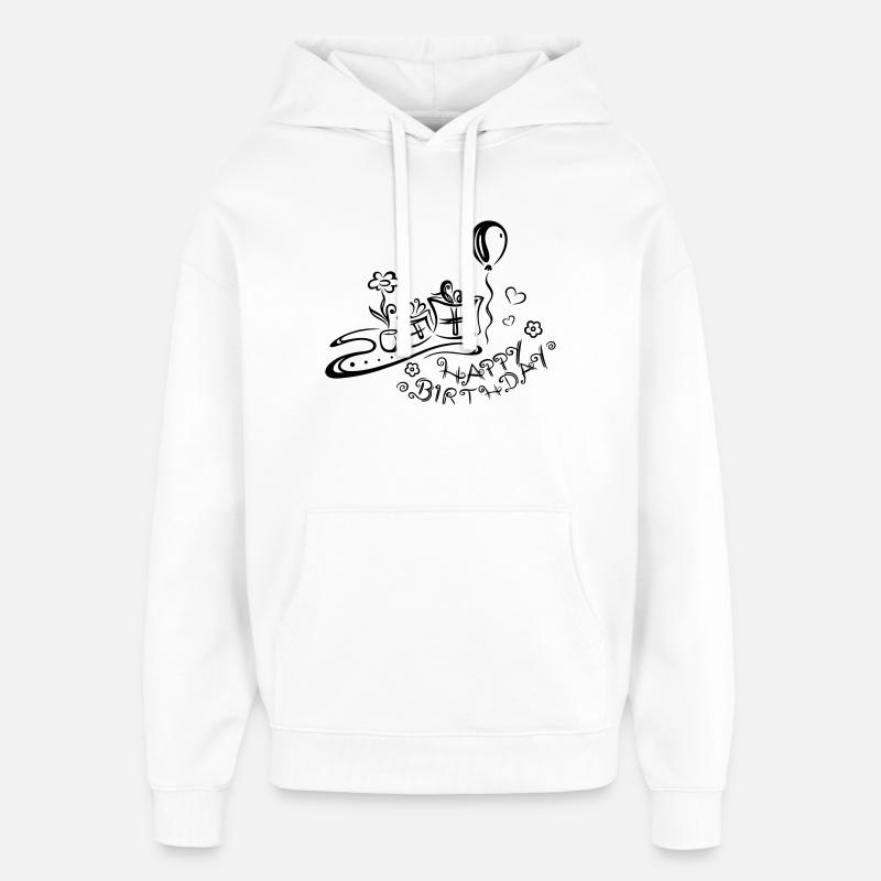 Joyeux anniversaire, félicitations - Sweat à capuche unisexe Stanley/Stella Oversized - blanc