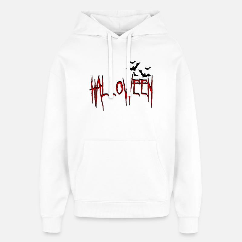 Halloween avec des chauves-souris - Sweat à capuche unisexe Stanley/Stella Oversized - blanc