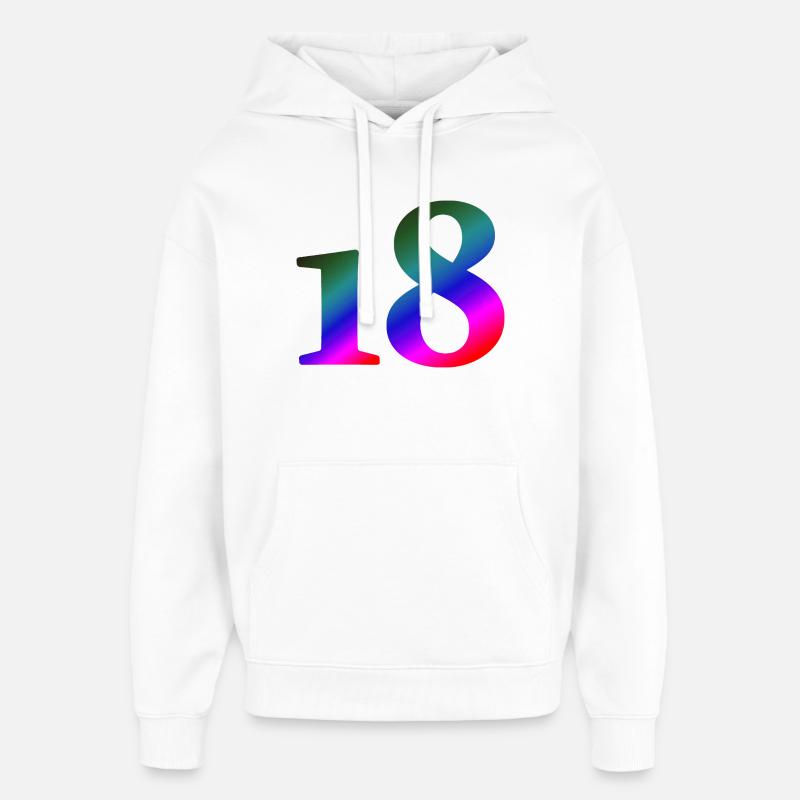 18, bunter farbverlauf, schenken - Oversized Unisex Hoodie von Stanley/Stella - Weiß