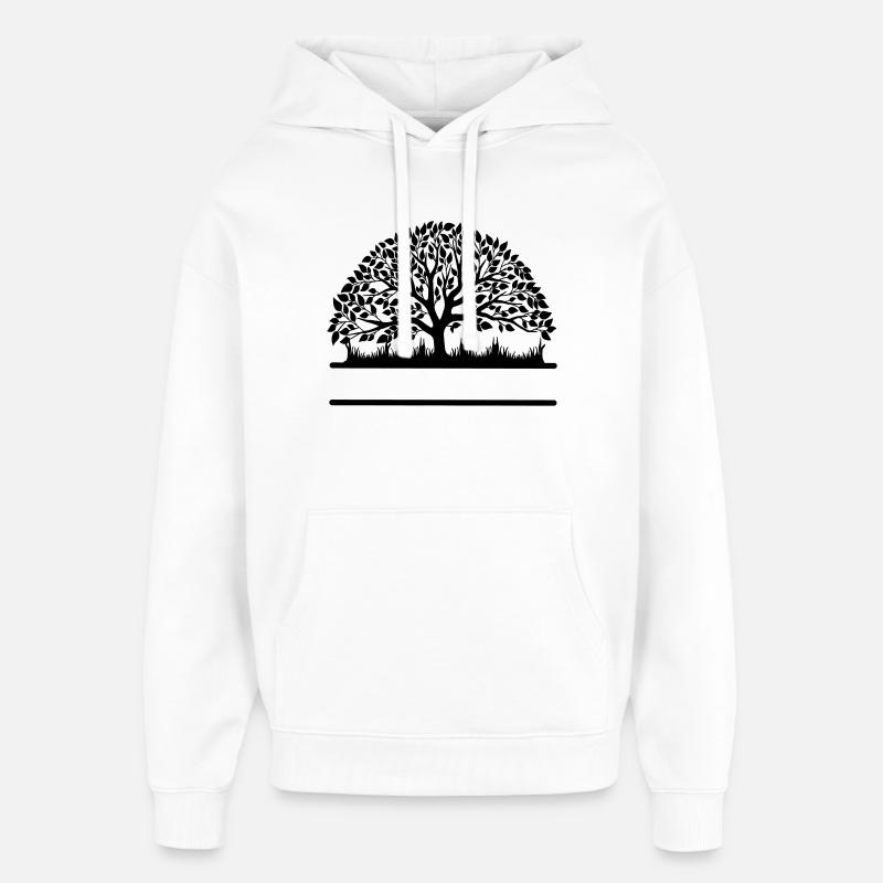 Bannière d’arbre - Sweat à capuche unisexe Stanley/Stella Oversized - blanc