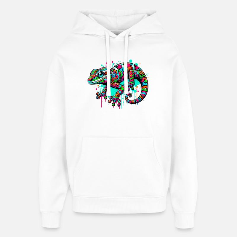 Gecko - Sweat à capuche unisexe Stanley/Stella Oversized - blanc