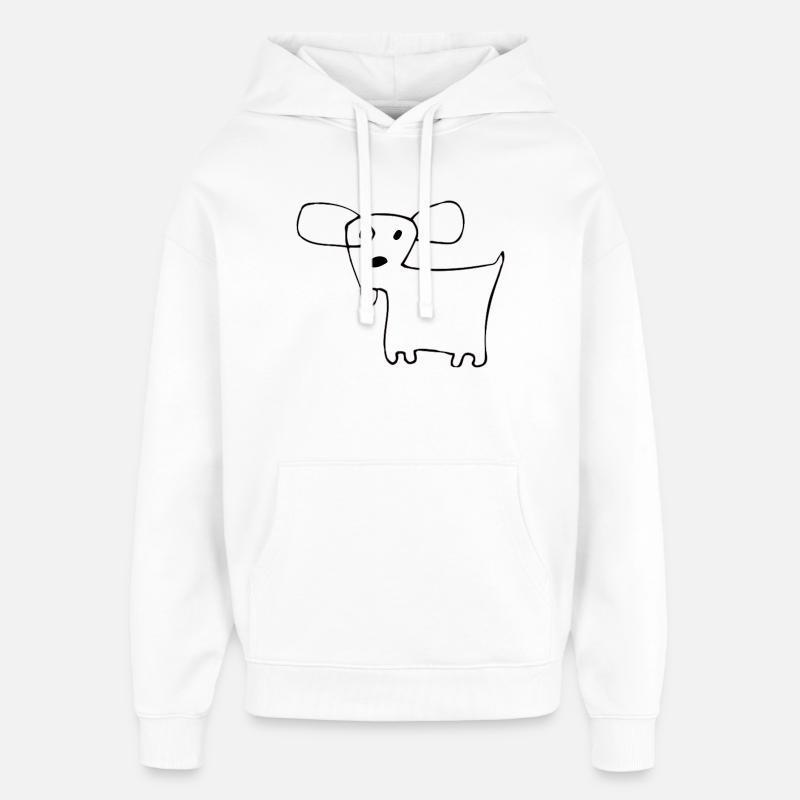 002 Short pour chien - Sweat à capuche unisexe Stanley/Stella Oversized - blanc