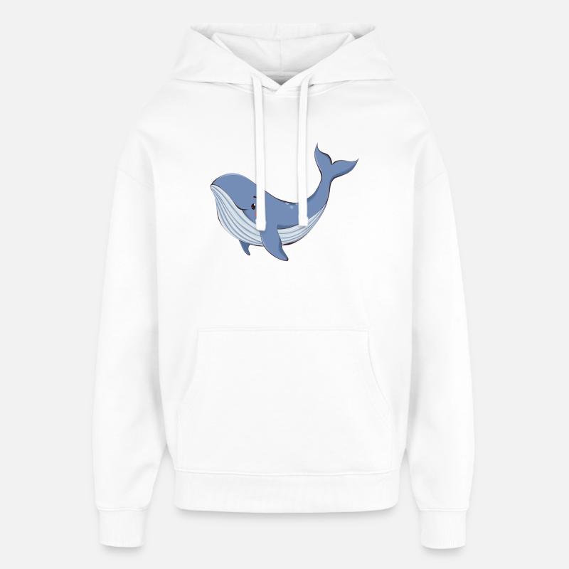 Baleine bleue - Sweat à capuche unisexe Stanley/Stella Oversized - blanc