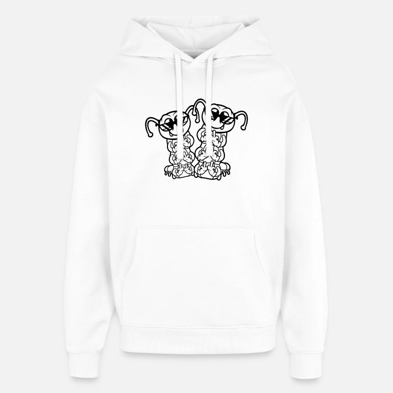 2 Raupe Mittelfinger Beleidigung Sonnenbrille Team - Oversized Unisex Hoodie von Stanley/Stella - Weiß