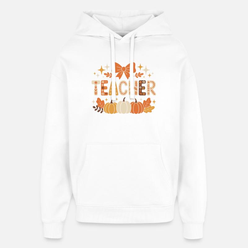 Enseignants d’automne - Sweat à capuche unisexe Stanley/Stella Oversized - blanc