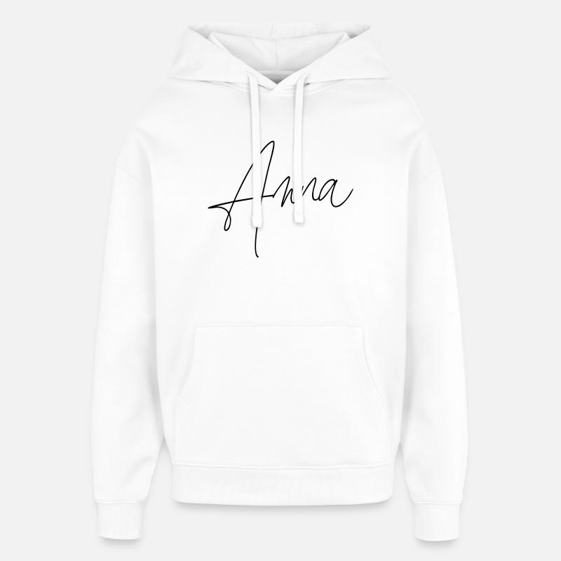 Anna / Conception de l’écriture manuscrite - Sweat à capuche unisexe Stanley/Stella Oversized - blanc