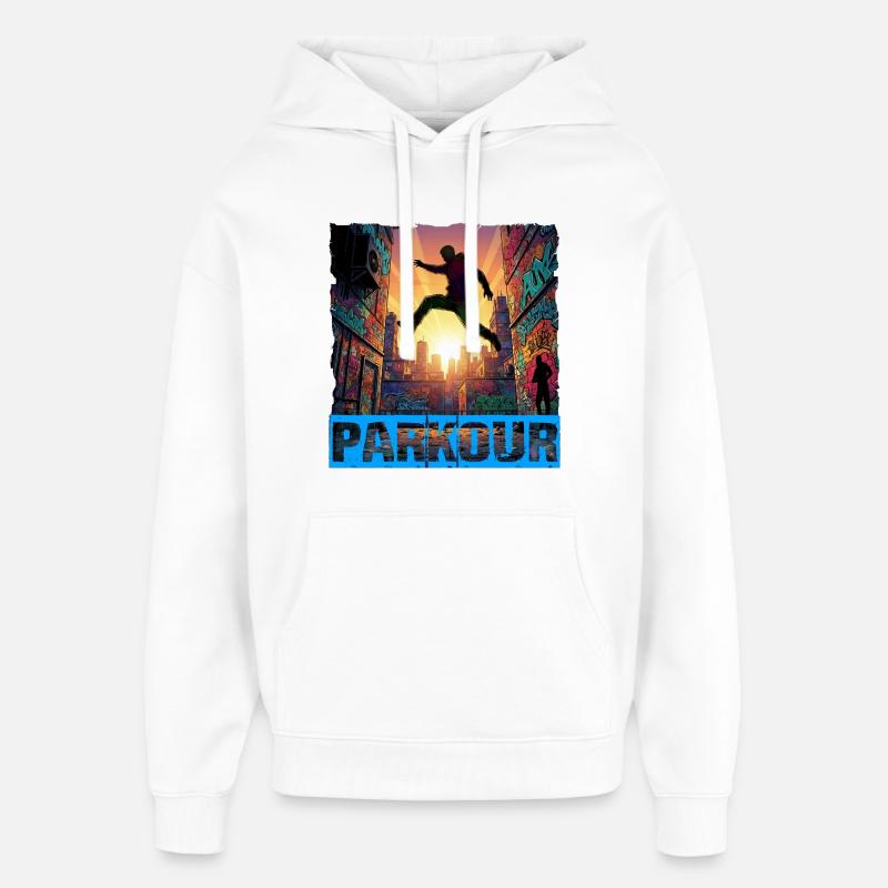 Parkour - Sweat à capuche unisexe Stanley/Stella Oversized - blanc