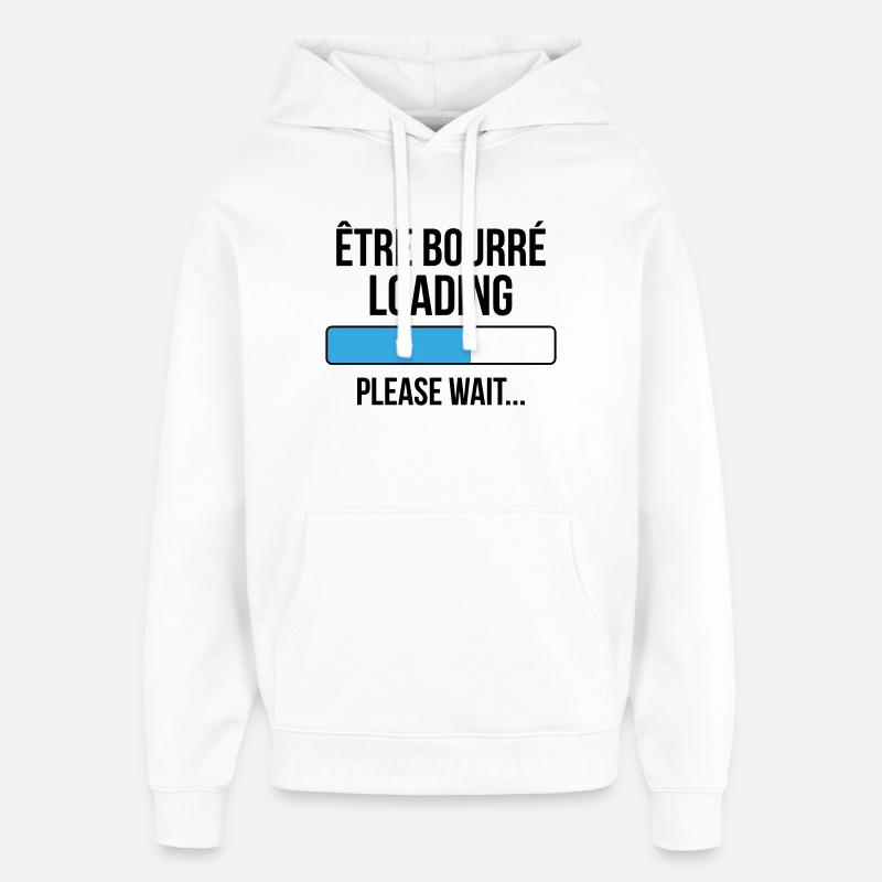 being stuffed loading... please wait - Oversized Unisex Hoodie by Stanley/Stella - white