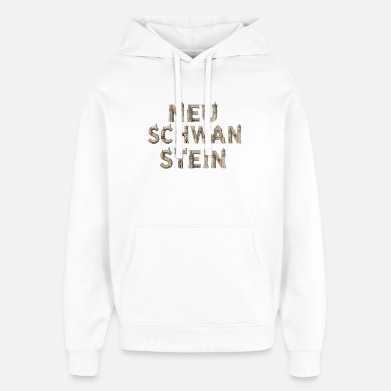 Nouvelles lettres de pierre de Schwanstein - Sweat à capuche unisexe Stanley/Stella Oversized - blanc