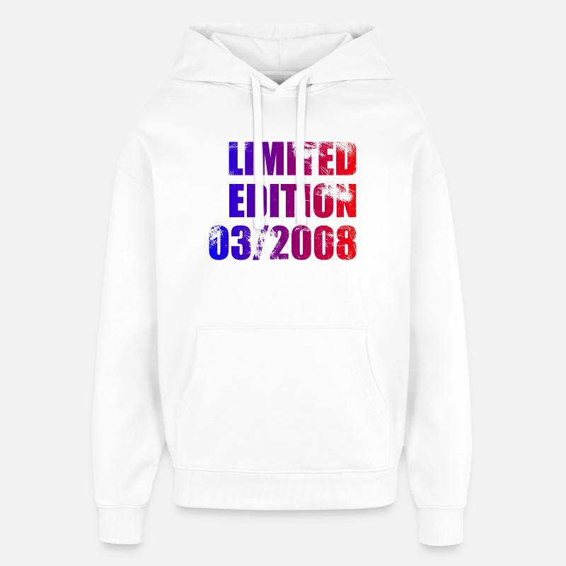 18e anniversaire Édition Limitée 03/2008 - Sweat à capuche unisexe Stanley/Stella Oversized - blanc