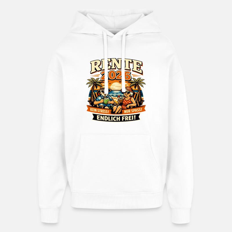 Pension 2026 - Sweat à capuche unisexe Stanley/Stella Oversized - blanc