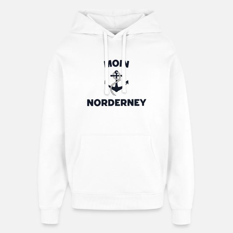 Moin Norderney – Conception d’ancres maritimes - Sweat à capuche unisexe Stanley/Stella Oversized - blanc