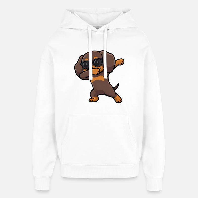 Dabbing Dackel aka Dachshund - Oversized Unisex Hoodie von Stanley/Stella - Weiß